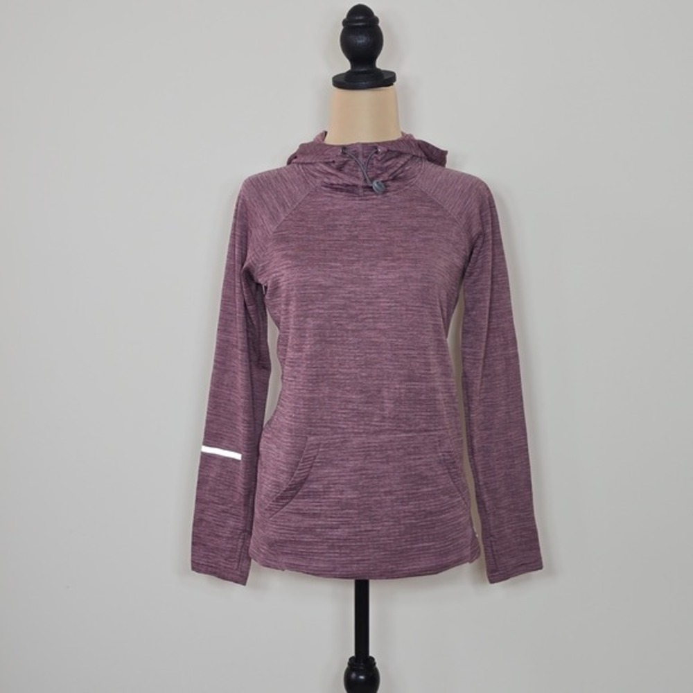 RBX Womens Heathered Dusty Rose Activewear Hoodie‎ Small Waffle Lined